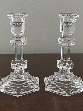 Galway Irish Crystal Candle Sticks Taper Candle Holders - Set of 2